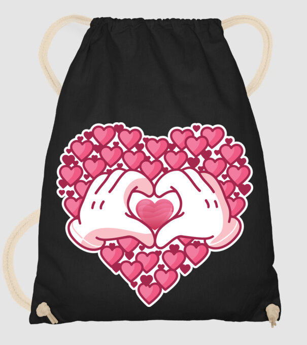 'Inimi îndrăgostite pentru Valentine''s Day' model negru pe tricou