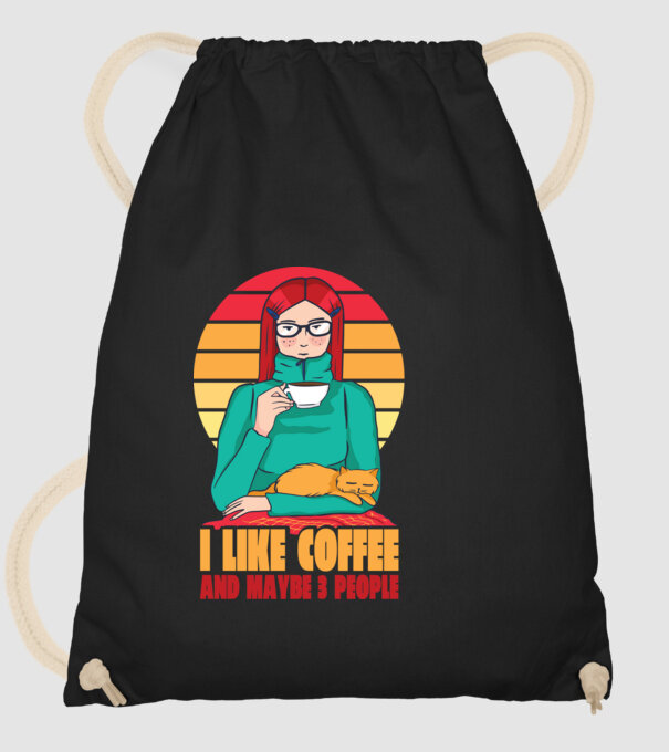 Iubesc Cafeaua și încă până la maxim 3 persoane model negru pe tricou
