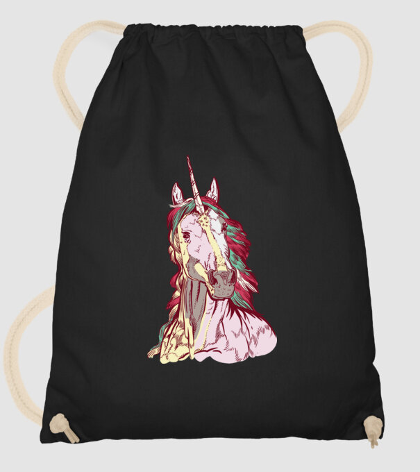 Unicorn colorat model negru pe tricou
