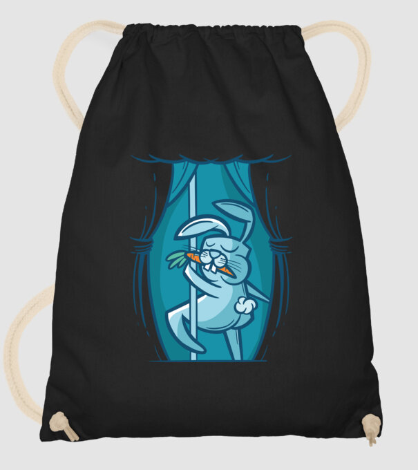 Iepuraș Striptease model negru pe tricou