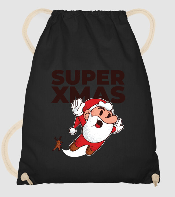 Super Moș Crăciun tricou de Crăciun model negru pe tricou