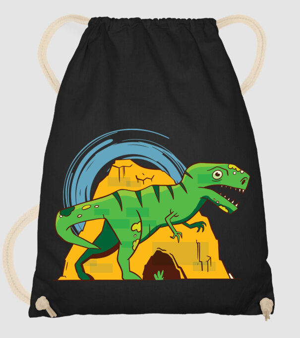 Dinozaur T-rex model negru pe tricou