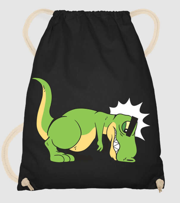 T-rex Push-up model negru pe tricou