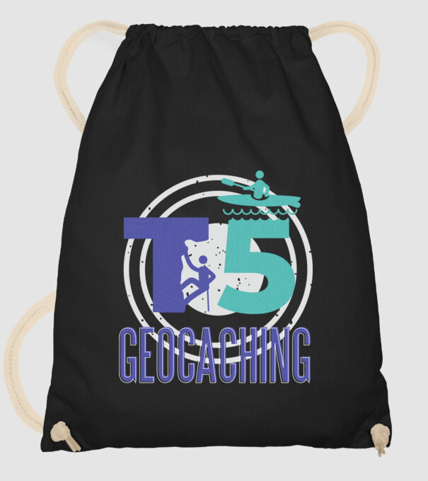 T5 Geocaching model negru pe tricou