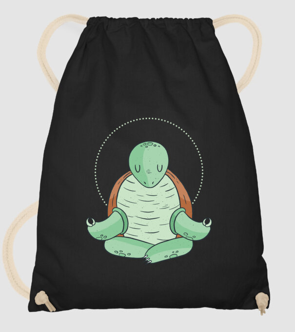 Broască țestoasă Yoga model negru pe tricou