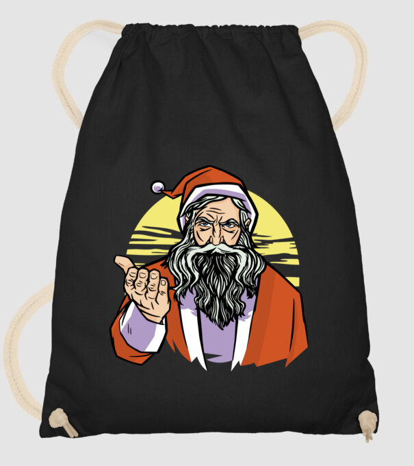 Moș Crăciun model negru pe tricou