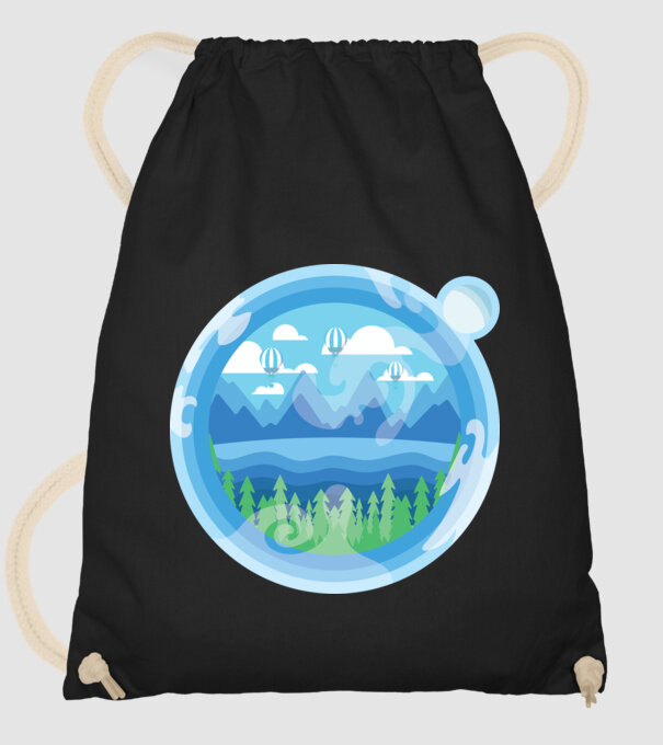 Natură model negru pe tricou