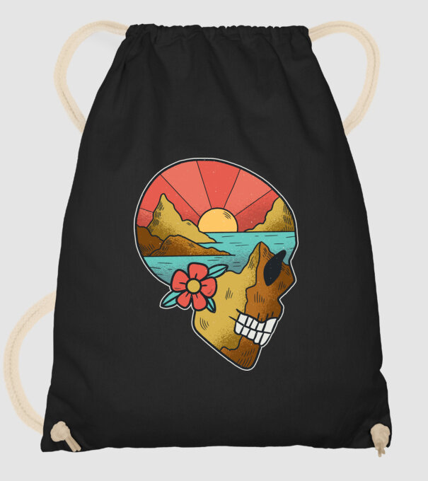 Natură Craniu model negru pe tricou
