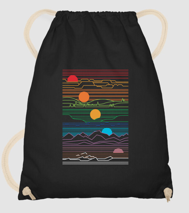 Linii Natură model negru pe tricou