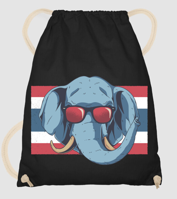 Thailanda Elefant tricou model negru pe tricou