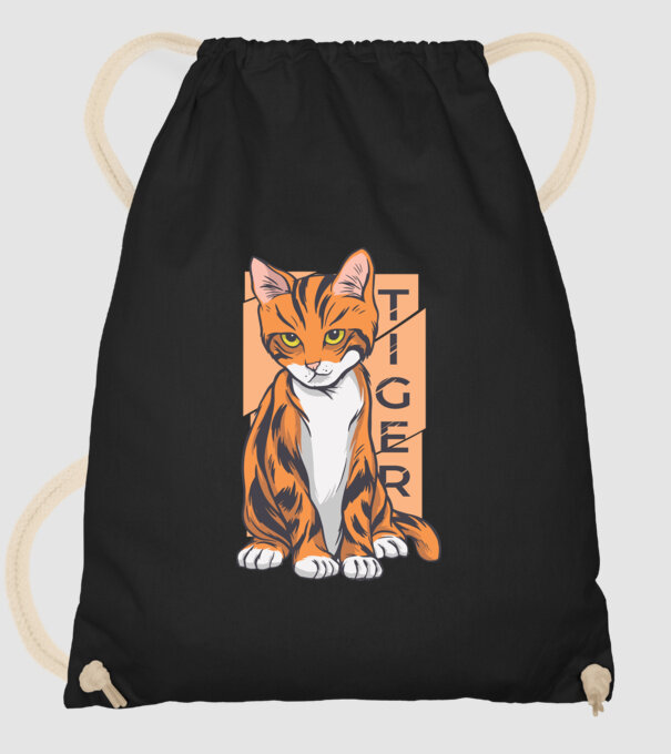Pisică Tigru model negru pe tricou