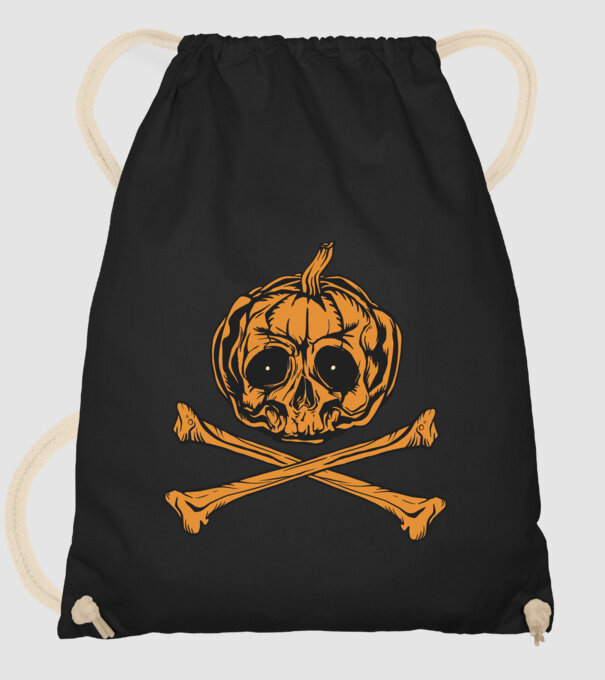 Dovleac craniu Halloween model negru pe tricou