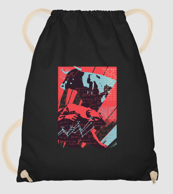 Bursa de Valori Taur vs Urs model negru pe tricou