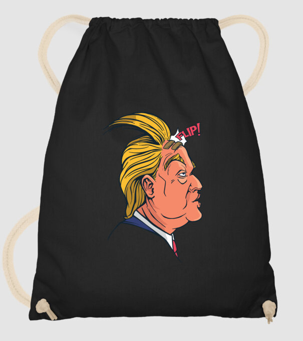 Trump Păr model negru pe tricou