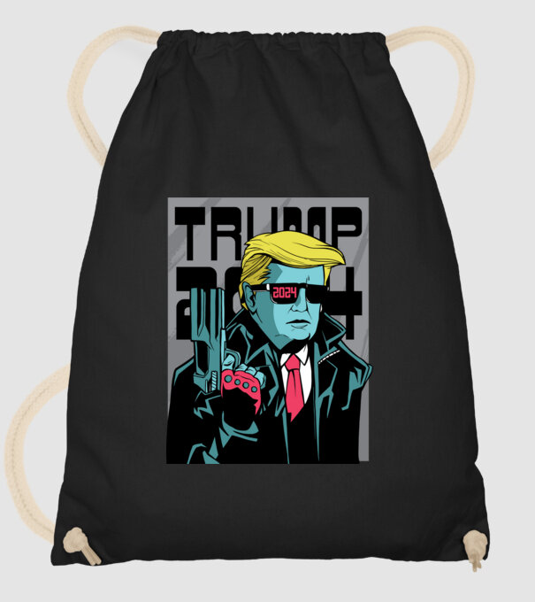 Trump Terminator 2024 model negru pe tricou