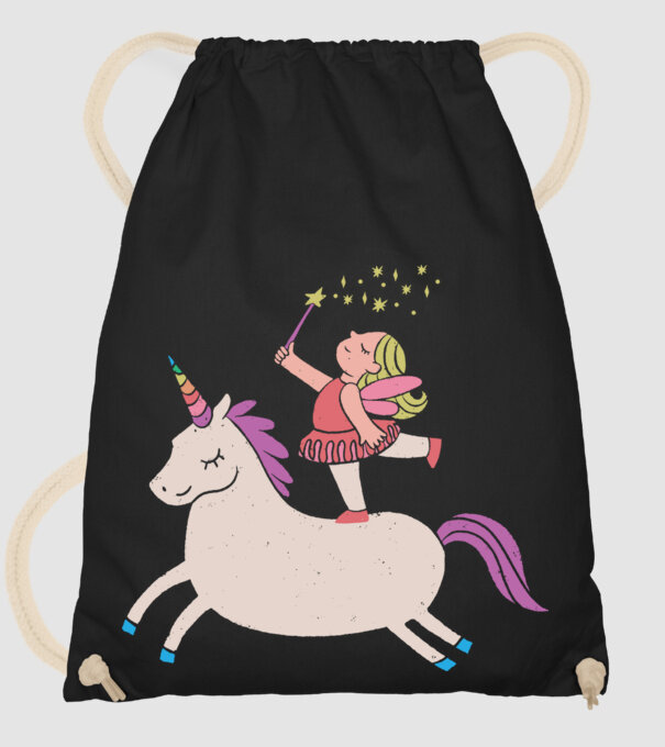 Zână Unicorn model negru pe tricou