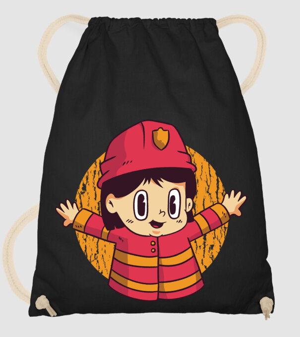 Pompier copil model negru pe tricou