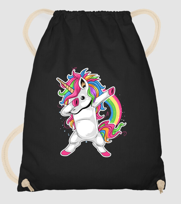 Unicorn Dab model negru pe tricou