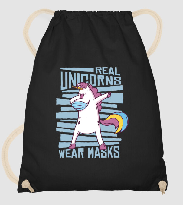 Unicorn DAB Mască model negru pe tricou