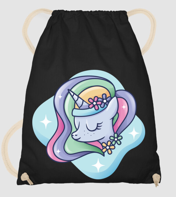 Cap de unicorn model negru pe tricou