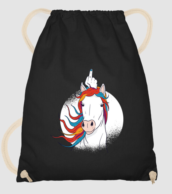 Unicorn Fuck Off model negru pe tricou