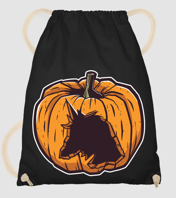 Dovleac de Halloween Unicorn model negru pe tricou