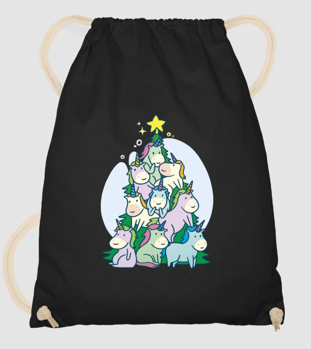 Unicorn pom de Crăciun model negru pe tricou