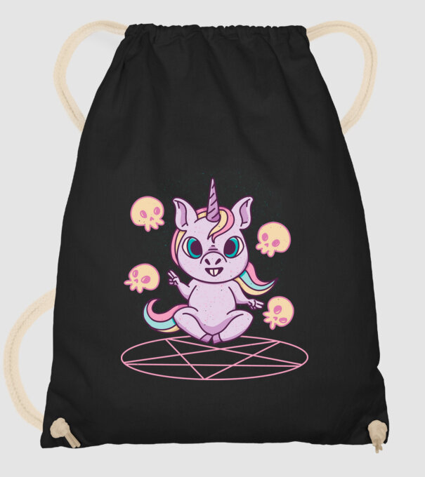 Unicorn invocare model negru pe tricou