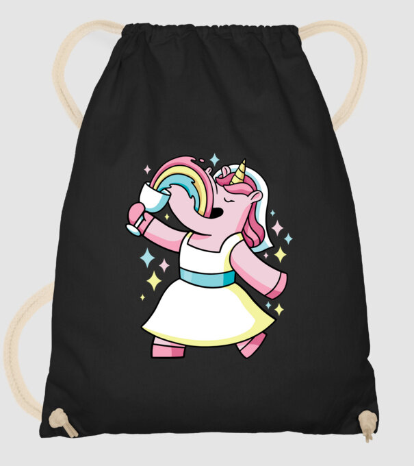 Unicorn Mireasă model negru pe tricou