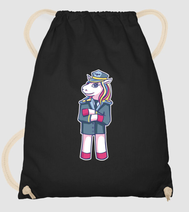 Unicorn Pilot model negru pe tricou