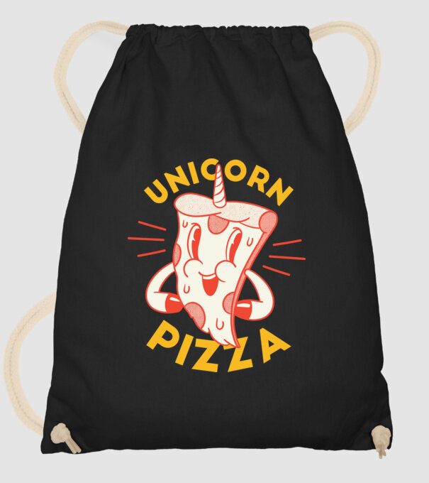 Unicorn Pizza model negru pe tricou