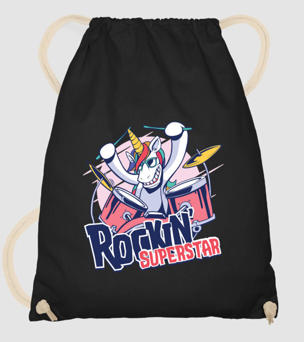Unicorn Star rock model negru pe tricou
