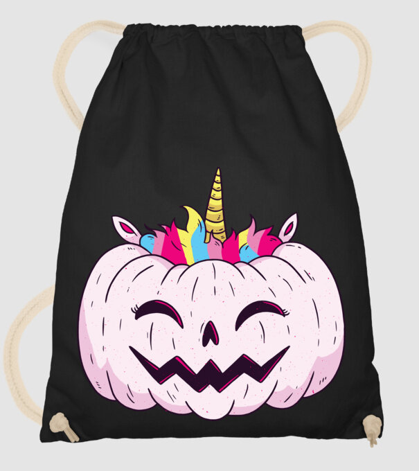 Unicorn Dovleac Halloween model negru pe tricou