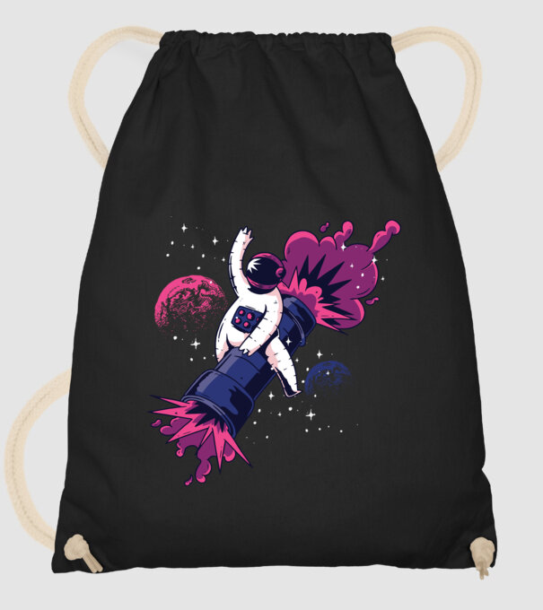 Astronaut Bazooka Rodeo model negru pe tricou