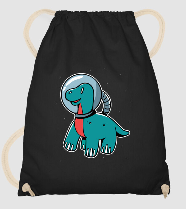 Dinozaur Astronaut model negru pe tricou