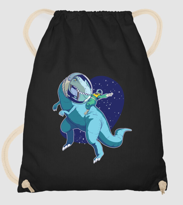 Astronaut Dinozaur T rex model negru pe tricou