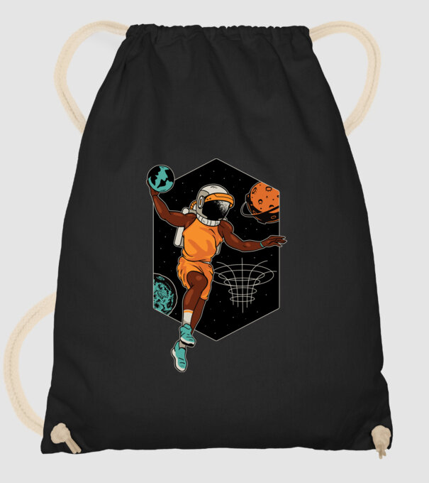 Astronaut Baschetbalist model negru pe tricou
