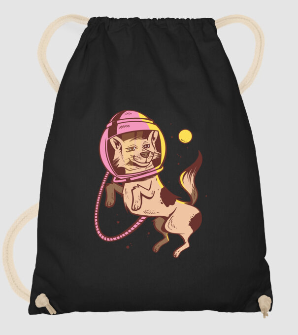 Câine Astronaut model negru pe tricou