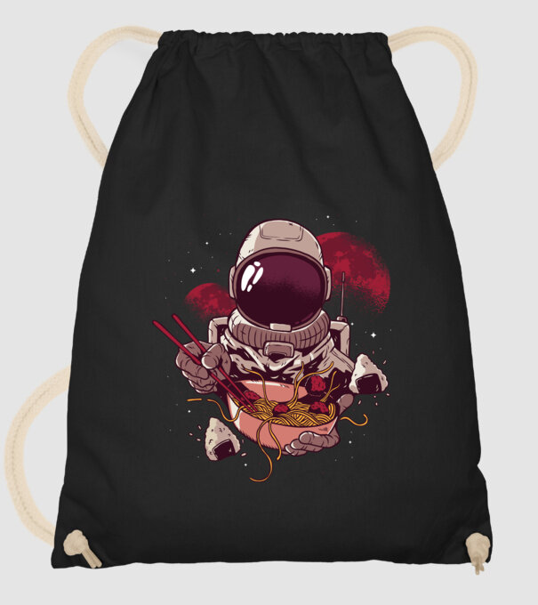 Astronaut Ramen model negru pe tricou