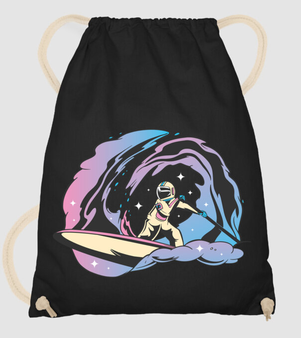 Surf Astronaut model negru pe tricou