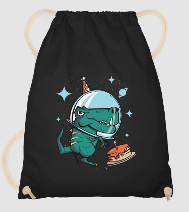 Astronaut T-rex Ziua de naștere model negru pe tricou
