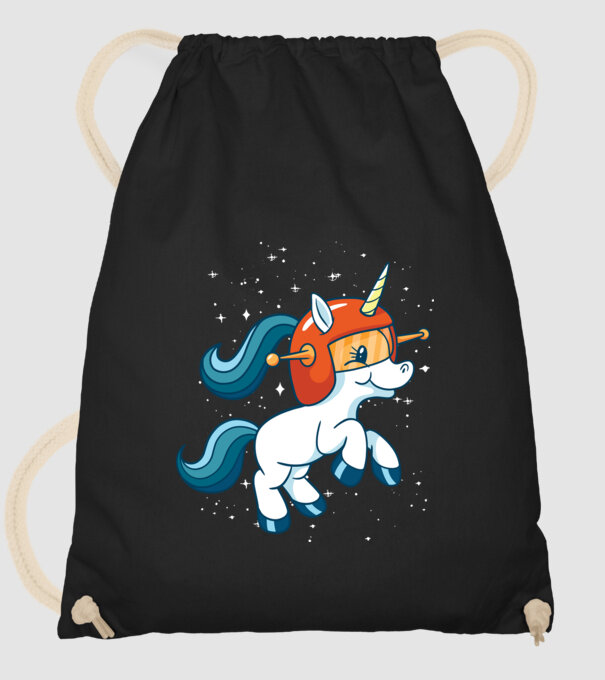 Unicorn Astronaut model negru pe tricou
