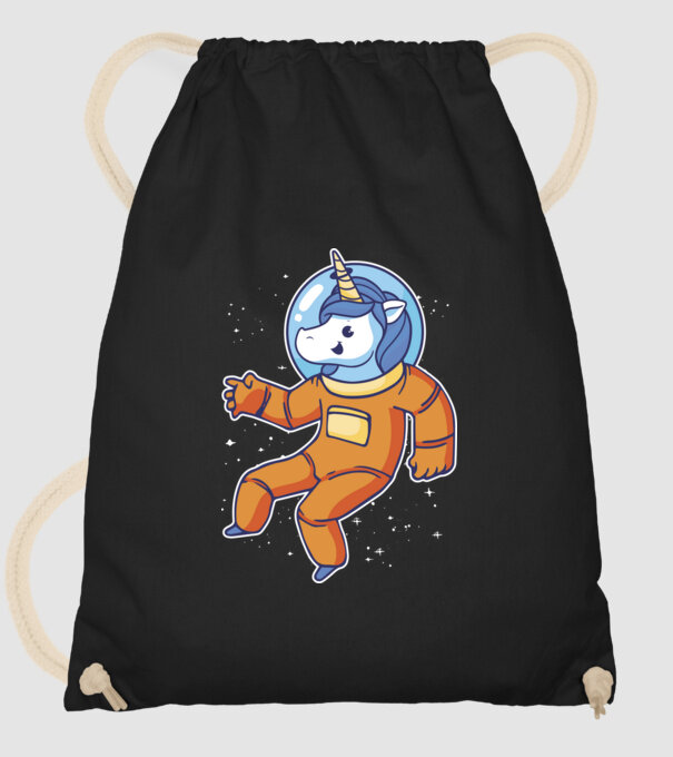 Unicorn Astronaut model negru pe tricou