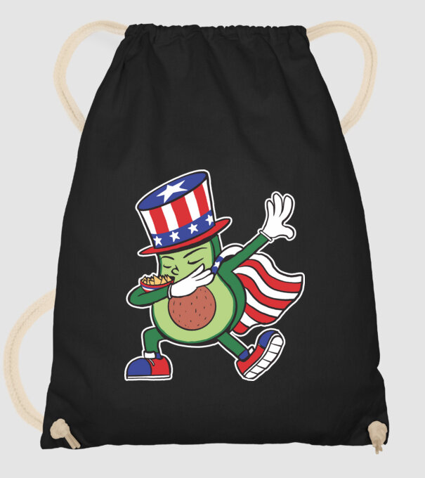 SUA Avocado DAB model negru pe tricou
