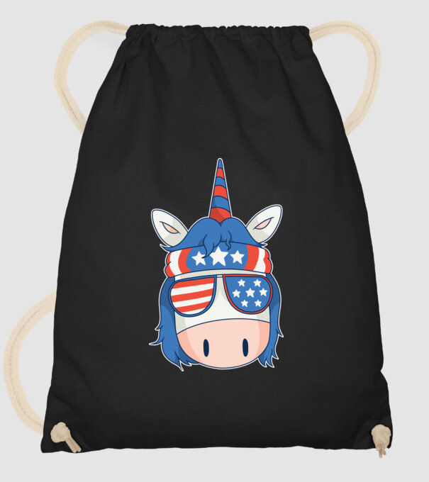 SUA unicorn model negru pe tricou