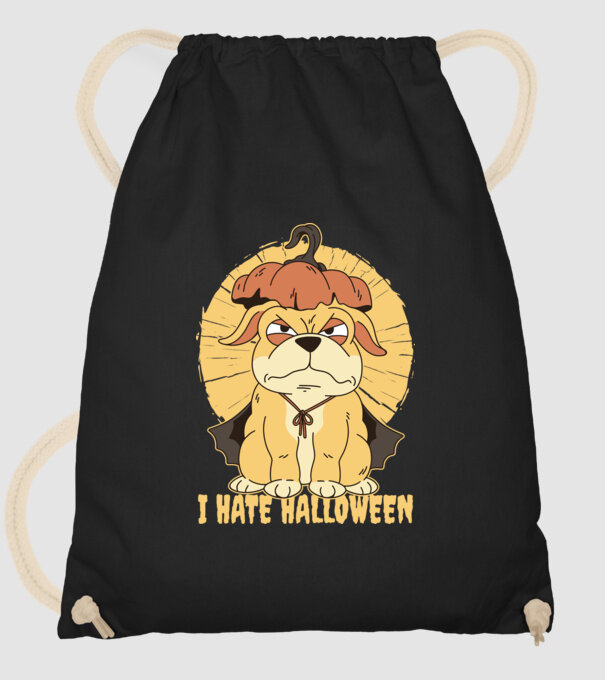 Urăsc Halloween cu câine model negru pe tricou