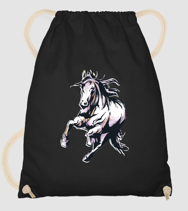 Cal alergând Tricou pentru călăreți model negru pe tricou
