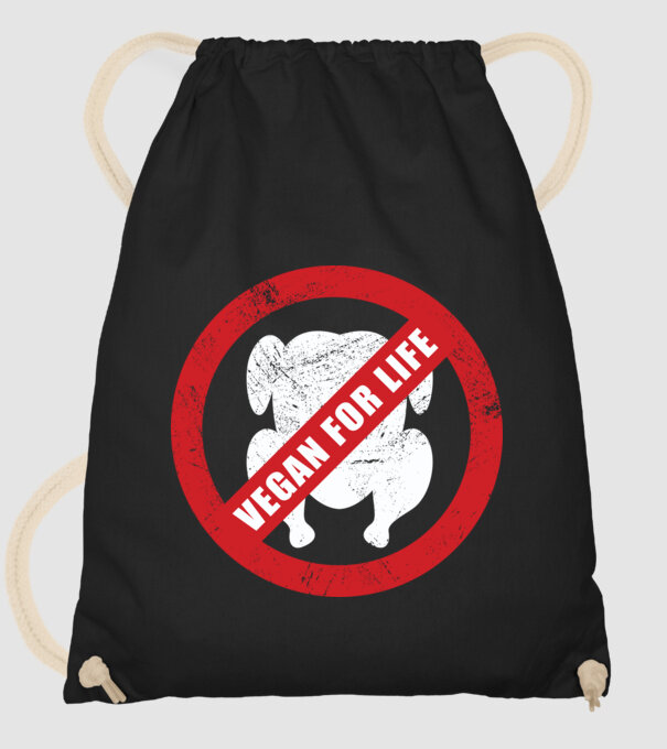 Vegan pe viață model negru pe tricou