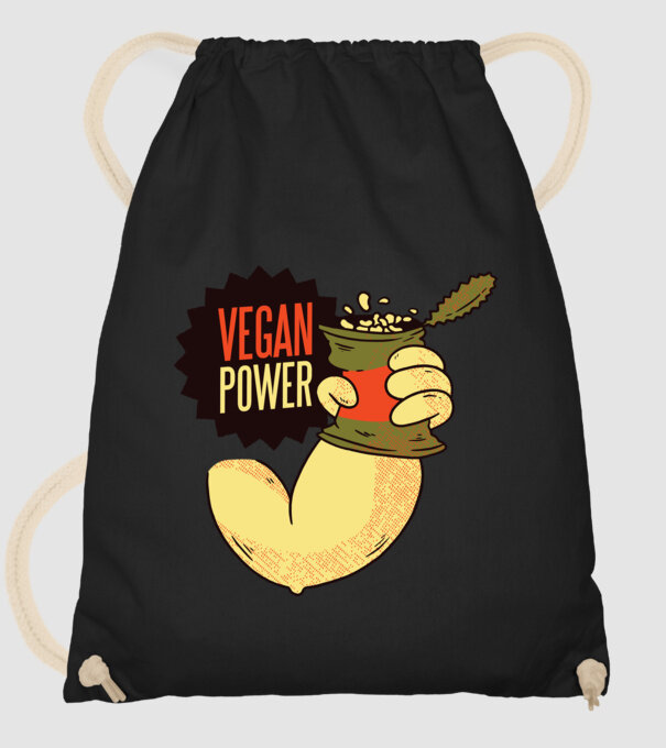 Putere vegan model negru pe tricou