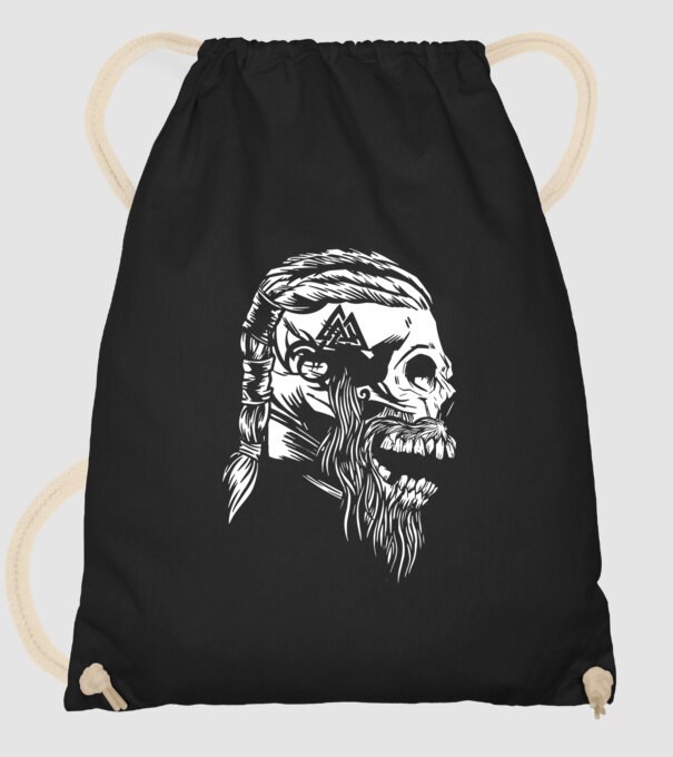 Craniu Viking model negru pe tricou